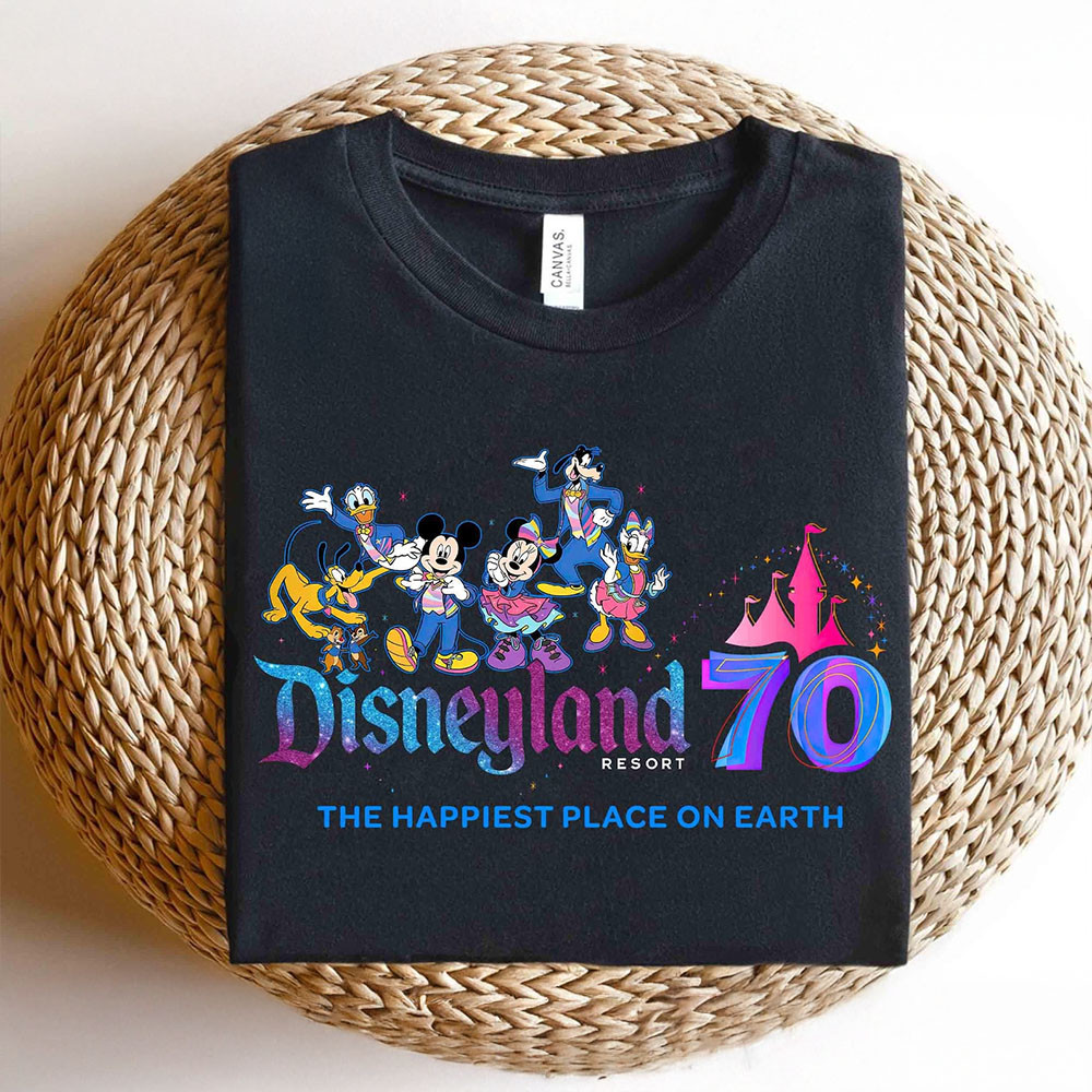 Disneyland 70th Anniversary Merch The Happiest Place On Earth Disneyland 70th Anniversary Shirt
